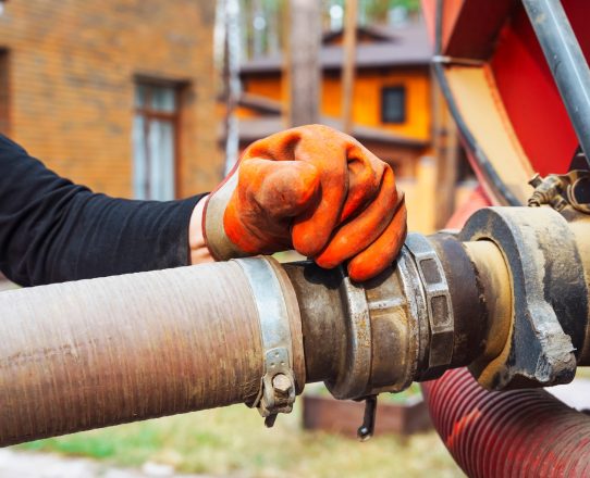 Routine septic system maintenance at a rural home