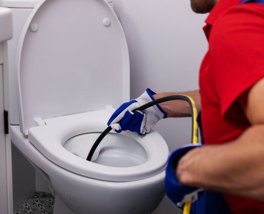 A clogged toilet caused by items that should never be flushed